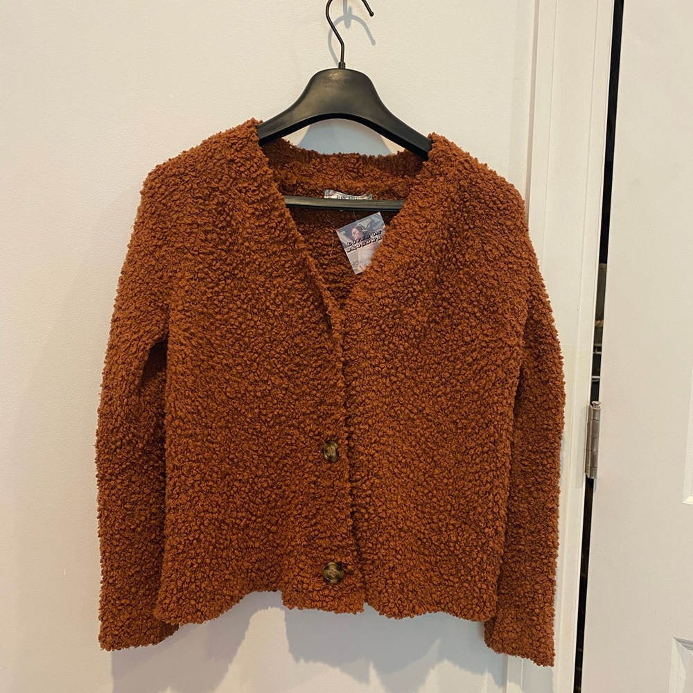 Chunky Burnt Orange Cardigan